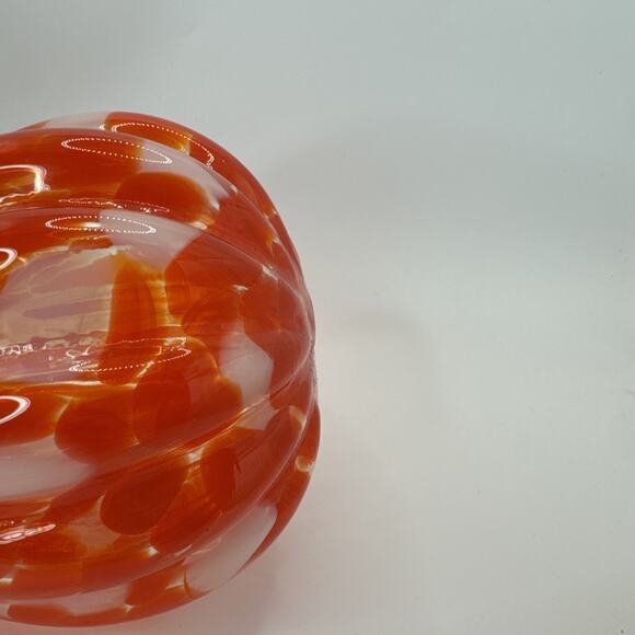 Red Orange Hand Blown Art Glass 7" Decorative - Picture 5 of 7